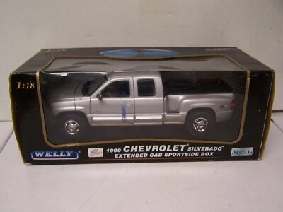 1/18 Welly литой 1999 Chevy Silverado серебро Z71 Sportside пикап - Изображение 1 из 4