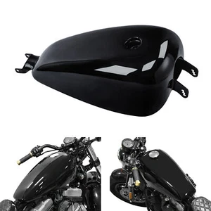 Black Gas Fuel Tank Carb Fit For Harley Sportster XL 1200 883 2004 2005 2006 - Picture 1 of 11