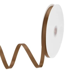 3/8 Inch 65 Yard Satin Ribbon Grosgrain Thin Solid Silk Wedding Bouquet Ribbo... - Picture 1 of 7