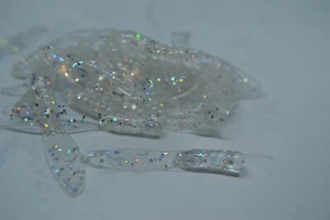 JASONS CRAPPIE FLOPPERS  2"  30 PACK  GRUB CRAPPIE LURES JIGS   IREDESENT PRISM - Picture 1 of 1