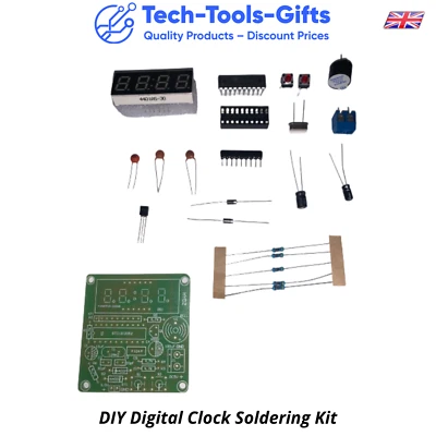 Digital Clock DIY Self Build Kit No Case - Soldering Learning Teaching Project - Image 1 of 4