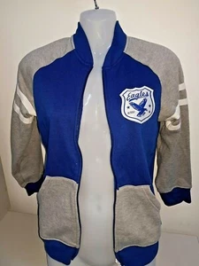 Urban Supply Boys Blue Grey Zip Front Fleece Jacket Size 10 Age 9-11 H140cm  - Picture 1 of 3
