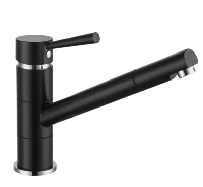 VEROSAN Spültischarmatur matt schwarz Küchenarmatur mit 360° drehbarem Kopf