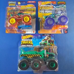 Monster Trucks Triple Pack "MEGA-WREX" Collection 1 x Big Rig 2 x Monster Trucks - Picture 1 of 15