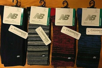 New Balance ALGODÓN CACHEMIR Mezcla Calcetines Estilo de Vida CREW Calcetines Hombres Talla Grande L $13 Foto 1 de 4