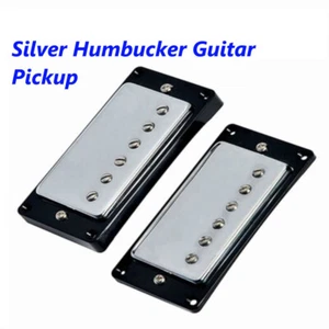 1Set Electric Guitar Humbucker Bridge Neck Pickups for Gibson Replacement Chrome - Picture 1 of 6