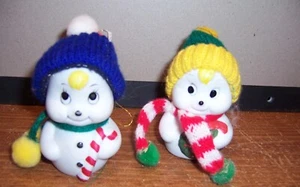 VINTAGE GIFTCO SET TWEO (2) 80ER JAHRE KERAMIK SCHNEEGLOCKEN - Bild 1 von 3