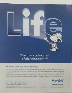 Linterna MetLife Insurance Snoopy 2007 Take the Mystery Out anuncio - Imagen 1 de 1