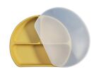 Silicone Plate for Toddlers With Lid and 3 Divisions YELLOW.