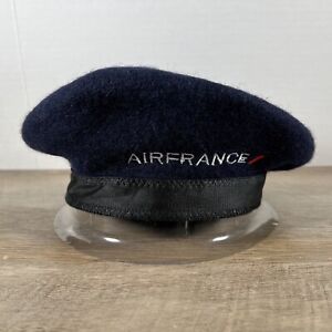 Air France Wool Uniform Stewardess Beret Hat 7” Band