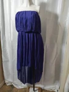 BCBGENERATION NEU Neu mit Etikett Trägerloses Plissee High Low Kleid Gr. S Lila Gummizug W - Bild 1 von 21