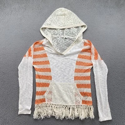 MISS ME Women’s Lightweight Lace V Neck Hoodie Sweatshirt in Size Large - Image 1 of 4