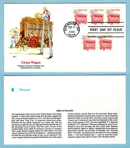US FDC #2452 MNH 1990 Syracuse NY Circus Wagon Transportation Clown - Picture 1 of 1