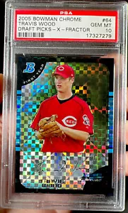2005 Bowman Chrome DP X-Fractor Refractor Travis Wood 191/250 PSA 10 *Pop 5* #64 - Picture 1 of 3