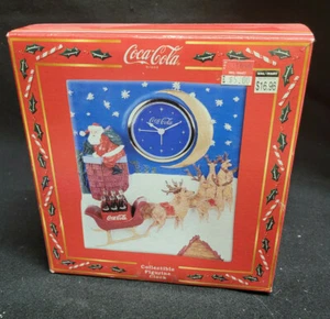 Christmas 1998 Coca-Cola Refreshing Surprise Santa Figurine Clock - NIB - Picture 1 of 5