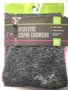 Blue Star Women's Gray/pink Athletic Yoga Capri Pants. Size L/XL - Picture 1 of 2