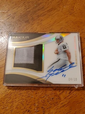 2018 Immaculate #4/10 Sebastian Janikowski Patch On Card Auto Raiders Florida St - Image 1 of 4