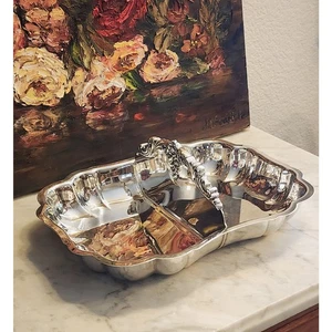 Plato de servir dividido vintage plateado, Lunt Eloquence  - Imagen 1 de 9