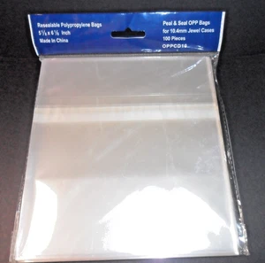 NEU - PEAL & SEAL OPP BEUTEL FÜR 10,4 MM JEWEL CASE - STCK 100 - WIEDERVERSCHLIESSBAR - Bild 1 von 3