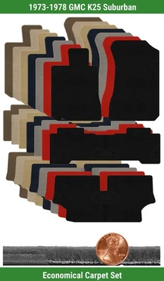 Custom Velourtex Carpet Mat Set for 1973-1978 GMC K25 Suburban (4 pieces) #O3W - Image 1 of 4