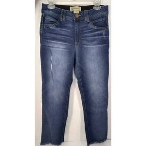 Democracy Ab Jean Women's 8 - 32x26- Blue Tapered Raw Edge Hem - Picture 1 of 10