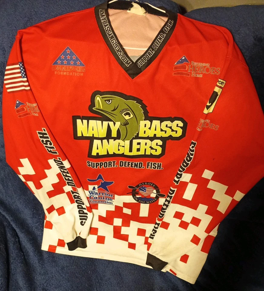 Camiseta de torneio de pesca Navy Bass Anglers. O nome "LOMA WALL" - Imagem 1 de 4