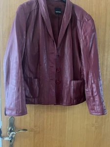 Butterweiche LEDERJACKE, echt LEDER, weinrot, Gr. 40 UNBEDINGT ANSEHEN! - Bild 1 von 6