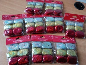 JOBLOT 9 Packs Of 6x Metallic Holographic Ribbon Cops Xmas Present BirthdayGift - Picture 1 of 7
