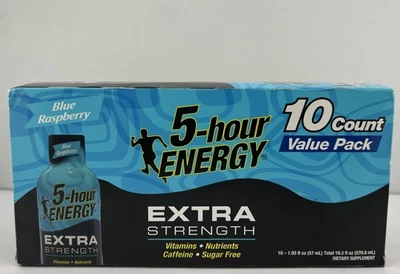 5 Hour Energy Shot Extra Strength Frambuesa Azul 1.93 OZ Sin Azúcar, 10 ct Shots Foto 1 de 3