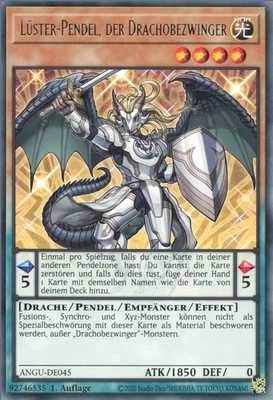 YuGiOh Lüster-Pendel, der Drachobezwinger ANGU-DE045 Rare Neu 1st - Bild 1 von 2