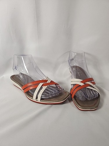 NIKE Cole Haan Scivoli piatti con cinturino avorio e arancione da donna taglia: 6