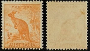 1948 Australia Zoological Series Tone Spot MNH Orange Kangaroo 1/2d No Wmk Stamp - Picture 1 of 1