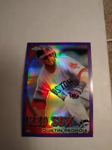 Topps 2010 cromo púrpura refractor 109 Dustin Pedroia (#/599) Medias Rojas - Imagen 1 de 1
