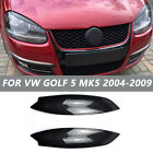 2X Carbon Fiber Headlight Eyelids Eyebrow Cover For Vw Golf 5 Gti R32 Jetta Mk5