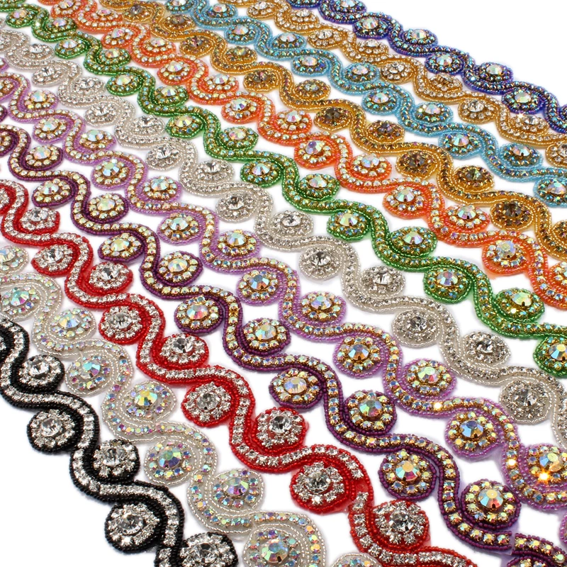 Disfraz de novia vestido con cuentas recorte coser en base apliques de estrás de cristal hágalo usted mismo Foto 1 de 3