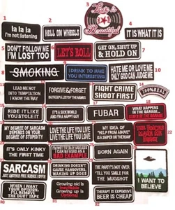 Novelty Rude Slogan Message Biker Goth Punk Jacket Iron Sew On Patch Badge B21 - Picture 1 of 7