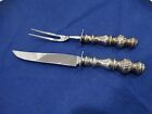 STERLING SILVER HANDLES W/STAINLESS BLADE 2PCS ART DECO CARVING SET