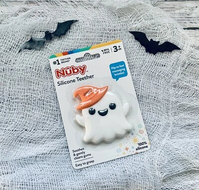 Nuby Silicone Ghost Halloween Spooky Cute Teether  3+ Months - Image 1 of 3