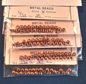 METALLHOHLPERLEN 4mm (5/32") für ANGELKÖDER oder SCHMUCKHERSTELLUNG 100 - Bild 1 von 1