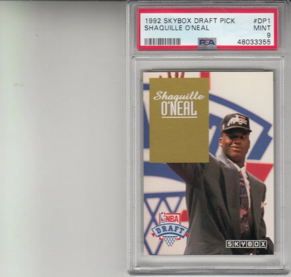 1992 Skybox Draft Pick #DP1 Shaquille O'Neal Rookie Card PSA 9 MINT - Image 1 of 1