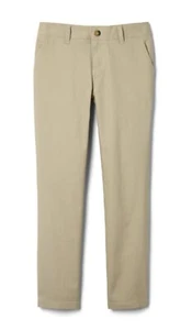 French Toast Girl's Adjustable Waist Stretch Twill Straight Leg Pants Khaki - Picture 1 of 2