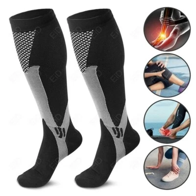 Compression Stockings Varicose Veins Anti-Fatigue Nursing Sports Calf Socks UK - Image 1 of 4