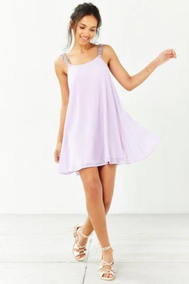 Oh My Love Beaded Strap Trapeze Dress size Large NEW MSRP: $99 Urban Outfitters Foto 1 de 4