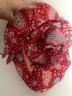 New GYMBOREE 8 & Up SUN HAT Cotton HAWAII Swim Pink Orange Dots Daisy Aqua Lined - Image 1 of 4