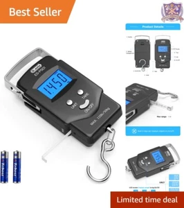 Digital Fish Scale Stainless Steel 110lb LCD Display with Measuring Tape Port... - Picture 1 of 9