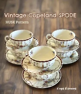VINTAGE Copeland Spode “ HUSK” Tea Cups & Saucers Set 12 Pieces - Picture 1 of 19