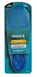 Paire de semelles intérieures en gel pleine longueur marque Crane pour homme - convient aux tailles 8 - 13 - Photo 1 sur 2