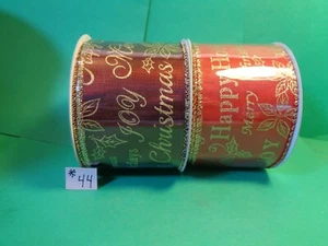 Christmas Ribbon w/Wire Edges, 2.5"x 48ft. Happy Holidays 2 x24ft. =2.5" x 48ft. - Picture 1 of 8