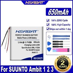 HSABAT Ambit 1 2 3 2s HR Peak 650mAh Battery for SUUNTO Ambit 1 2 3 2s HR Peak