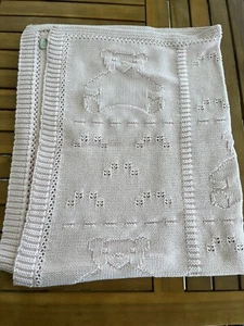 Widgeon Pink Baby Blanket Crib Teddy Bear Floral Print Cotton 34” x 40” Vtg - Picture 1 of 4